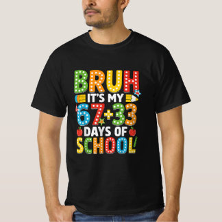 フザケた奴、学校に通って67+33日目 Boys Kids 100日目おめでとう Tシャツ