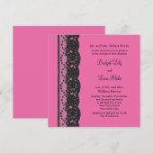 フシアのレースの結婚式の招待状 招待状 (正面/裏面)