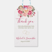 フシアエレガントピンクアンドアイボリーバラ結婚ズ ギフトタグ (裏面)