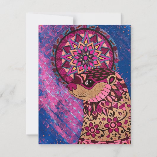 フシアフローラオッター ノートカード (正面)