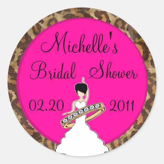 フシアブライダルシャワーステッカー ラウンドシール (正面)