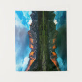 フシネ湖の山々に焼ける夕日 タペストリー (正面)