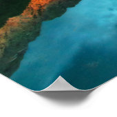 フシネ湖の山々に焼ける夕日 ポスター (角)