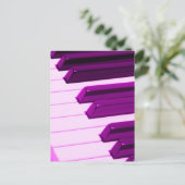 フシャピンクピアノまたはオルガンキーボード ポストカード (スタンド正面)