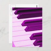 フシャピンクピアノまたはオルガンキーボード ポストカード (正面/裏面)