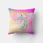 フシュシアユニコーンレインボー装飾用クッション クッション (裏面)