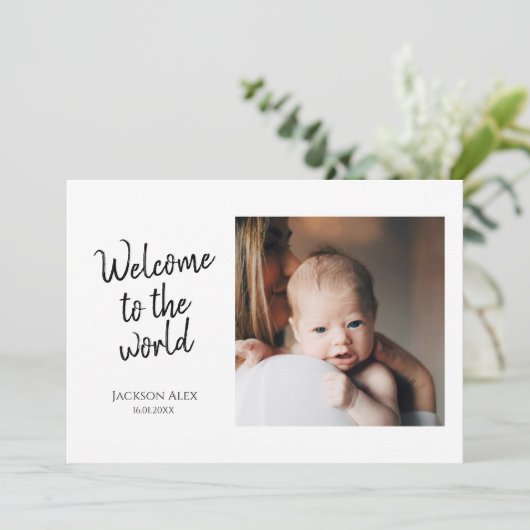 フシンプルォトコラージュが世界へようこそ誕生 案内状 (スタンド正面)