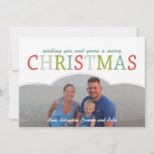 フシンプルォトファミリークリスマスカモダンード シーズンカード (正面)