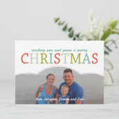 フシンプルォトファミリークリスマスカモダンード シーズンカード (スタンド正面)