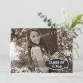 フシンプルォト卒業案内(黒) 招待状 (スタンド正面)