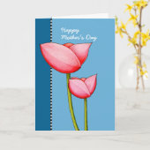 フシンプルラワーズブルーマザーズデイカード カード (黄色い花)