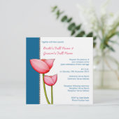 フシンプルラワーズブルー2結婚式招待状 招待状 (スタンド正面)