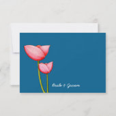 フシンプルラワーズブルー2結婚式RSVPカード 出欠カード (裏面)