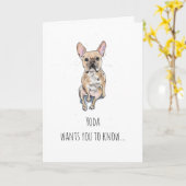 フシンプルレンチー、ファウフランスのル・ブルドッグ・マザー・デイ カード (黄色い花)