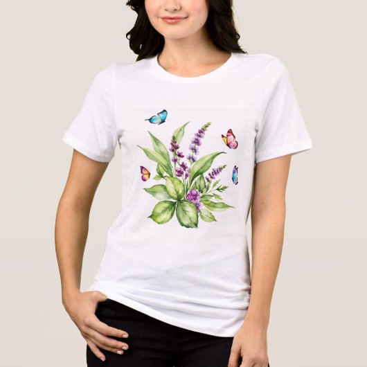 フジウツギの花 トライブレンドTシャツ (正面)