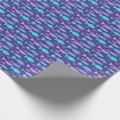 フジツボの魚の継ぎ目のない平らな模様 ラッピングペーパー (角)