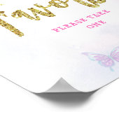 フジテリアグリッターバタフライ誕生日の好意 ポスター (角)