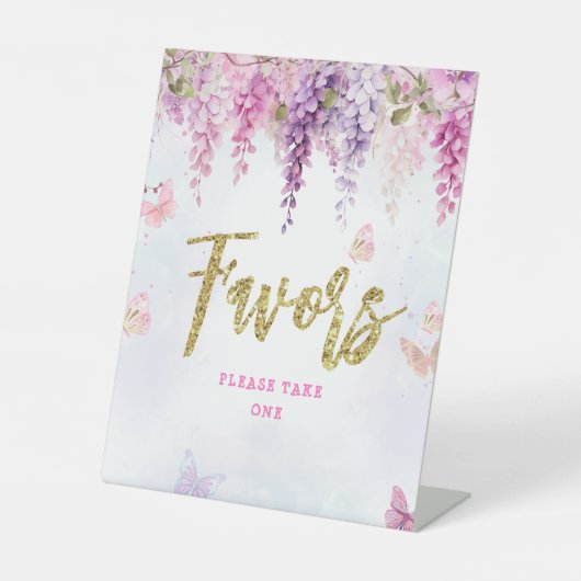 フジテリアグリッターバタフライ誕生日の好意 台座サイン (正面)