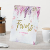 フジテリアグリッターバタフライ誕生日の好意 台座サイン (インサイチュ)