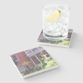 フスクのレストランCharleston, SC.大理石コースター ストーンコースター (横)