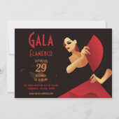 フスペインのァンとフラメンコのダンサー。黒と赤 招待状 (裏面)