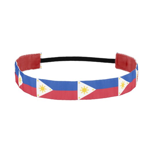 フスリップまたは滑ることィルピン国旗を持つノンヘッドバンド アスレチックヘッドバンド (正面)