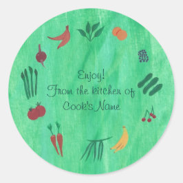 フタのシールのキッチンからフルーツ野菜 ラウンドシール