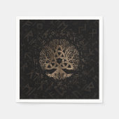 フタークのパターンにトリケトラと生活の木 スタンダードカクテルナプキン (正面)