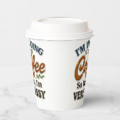 フタ付きおもしろコーヒーパーティー用紙コップ 紙コップ (左)