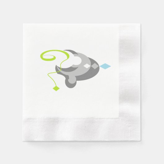 フチュリスティッモダンク幾何学ナプキン 縁ありカクテルナプキン (正面)