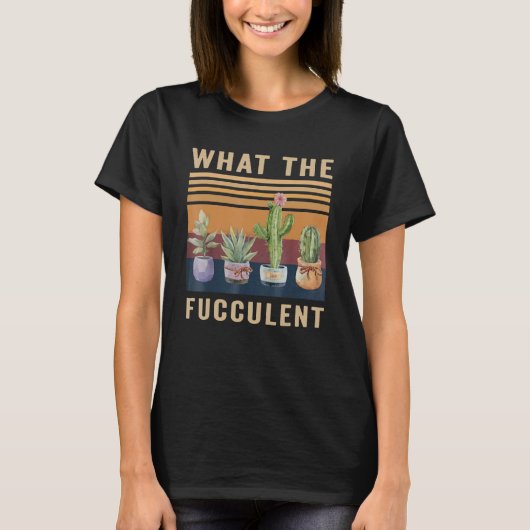 フッカレント サボテン 多肉植物 ガーデン Tシャツ (正面)