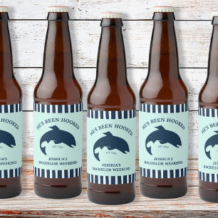 フックされた魚釣りバチュラーパーティ ビールラベル