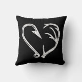 フックアントラーハートラブ魚釣り狩りフィッシュディアーH クッション (裏面)