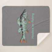 フックオン魚釣りおもしろい漁師引用文ことわざ シェルパブランケット (正面(横))