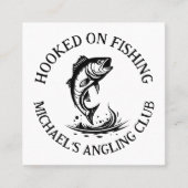 フックオン魚釣りパーソナライズされたアングラー スクエア名刺 (正面)