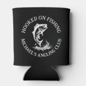 フックオン魚釣りパーソナライズされたアングラー 缶クーラー (裏面)