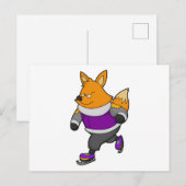 フックスケート場でアイススケートと眼鏡 ポストカード (正面/裏面)