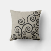 フックス刺繍の渦巻き旋回リネン クッション (裏面)