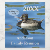 フックダックファミリーユーモアのある懇親会を呼び出す ワインラベル (シングルラベル)