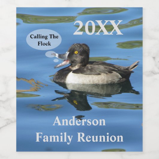 フックダックファミリーユーモアのある懇親会を呼び出す ワインラベル (シングルラベル)