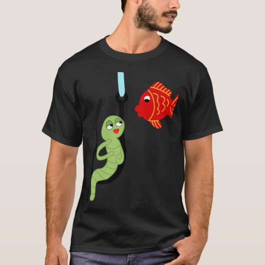 フック上のいたずらな虫 Tシャツ (正面)