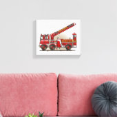 フック及びはしご消防車 キャンバスプリント (インサイチュ (リビング))