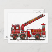 フック及びはしご消防車 ポストカード (正面/裏面)