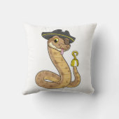 フック・ハンド&アイ・パッチを使用した海賊としてのヘビ クッション (裏面)