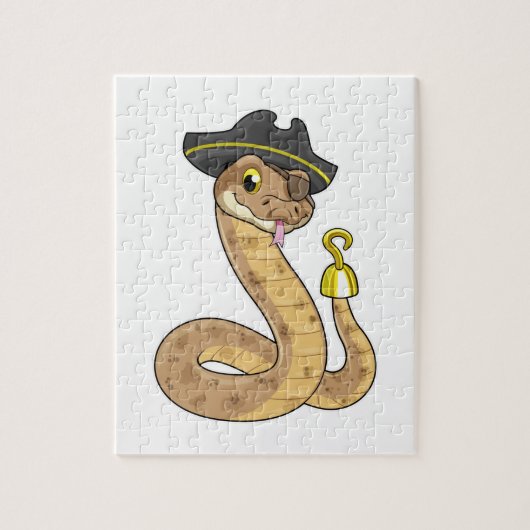 フック・ハンド&アイ・パッチを使用した海賊としてのヘビ ジグソーパズル (縦)