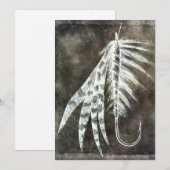 フック - フライフィッシング 釣り ルアー 茶色 招待状 (正面/裏面)