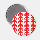 "フック"マグネット – 赤/白 マグネット (正面/裏面)