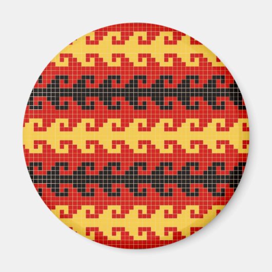 "フック"マグネット – 赤/黄/黒 マグネット (正面)