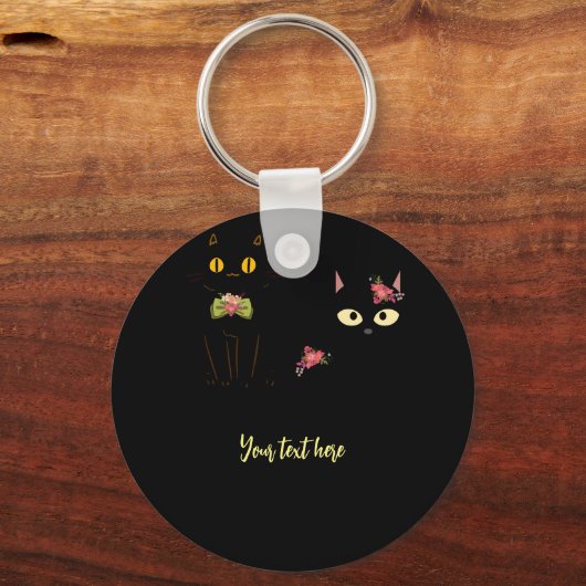 フッシーな黒猫の黄色い目 キーホルダー (裏面)