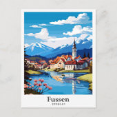 フッセンドイツアートヴィンテージトラベルイラストレーション ポストカード (正面)